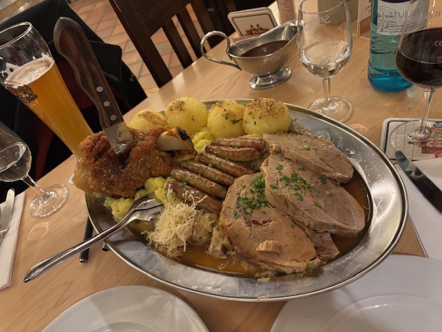 The mammoth "two serving" meal in Nuremberg. 